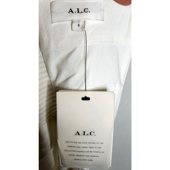 A.L.C. Adelle Dress Halter Tiered Smocked Maxi in White Ivory Shirred Voile Day - Picture 7 of 12